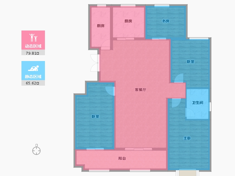 山东省-潍坊市-恒信领峰-131.60-户型库-动静分区