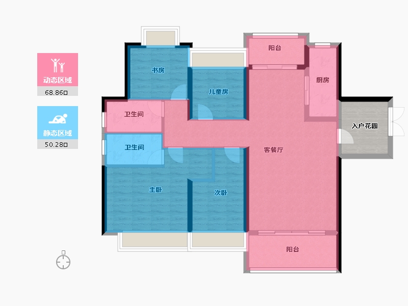 贵州省-黔东南苗族侗族自治州-榕江山湖海·悦府-114.00-户型库-动静分区