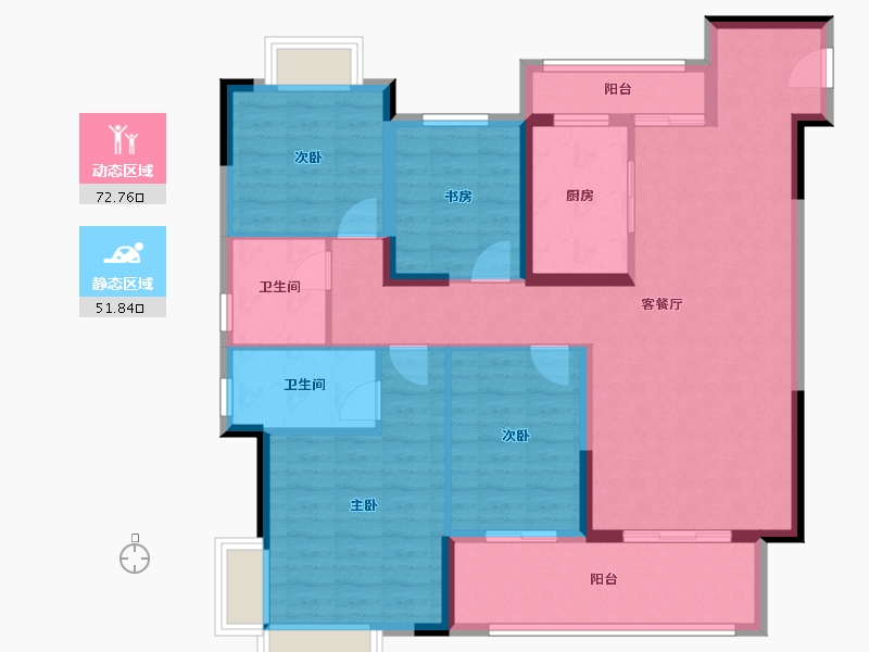 河南省-南阳市-一品金麟府-111.77-户型库-动静分区