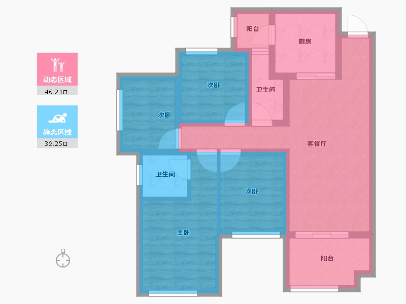 四川省-南充市-鸿通富春山居-74.30-户型库-动静分区