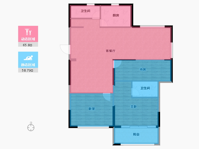 山东省-烟台市-松隽社区阳光城-114.40-户型库-动静分区