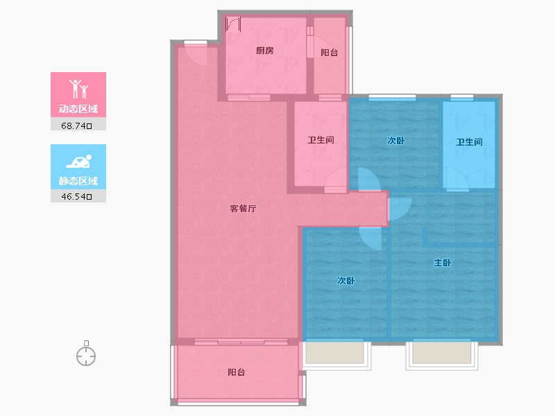 山东省-济宁市-济宁恒大御峰-103.63-户型库-动静分区