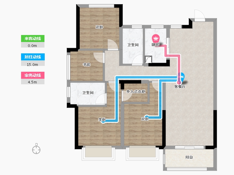 安徽省-安庆市-融创时代宜城-106.00-户型库-动静线