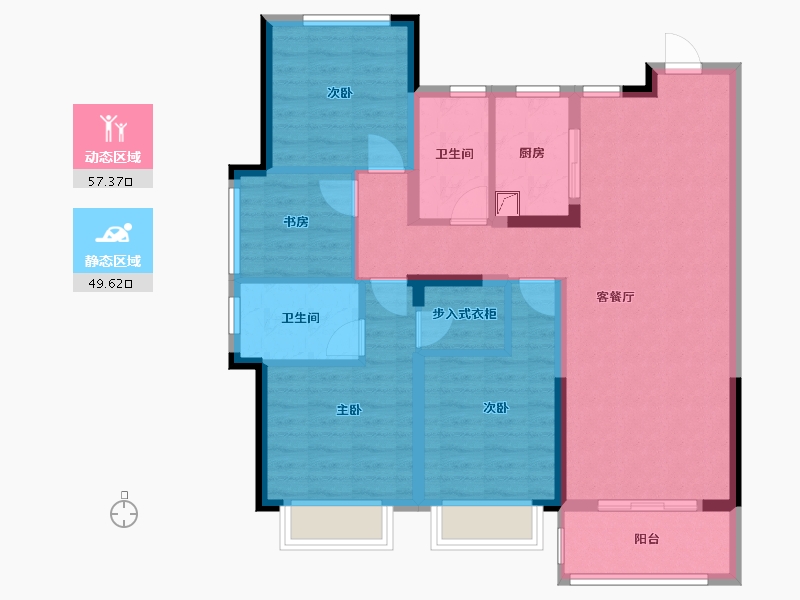 安徽省-安庆市-融创时代宜城-106.00-户型库-动静分区