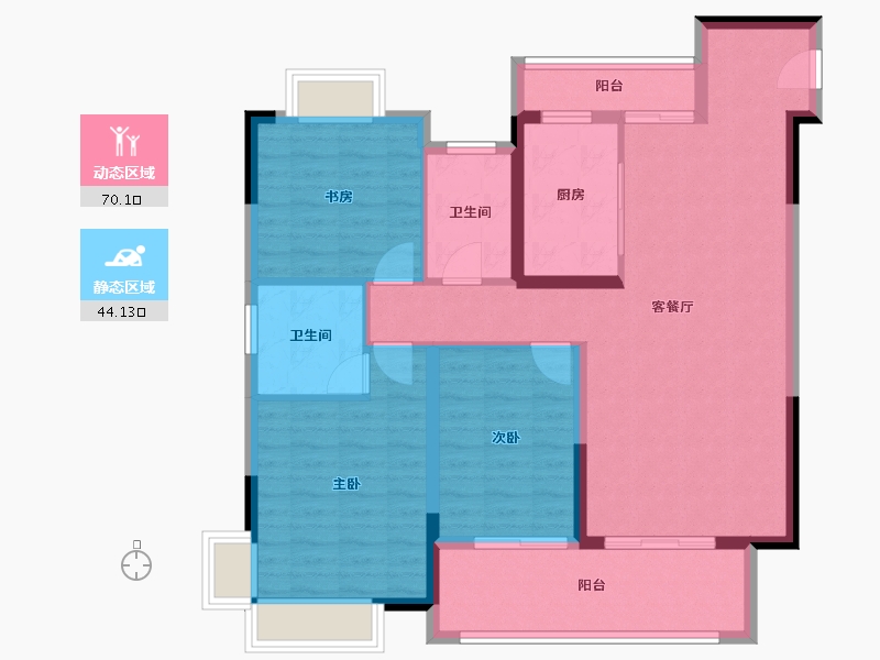 河南省-南阳市-一品金麟府-102.68-户型库-动静分区