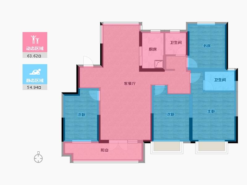 山东省-济宁市-中梁壹号院-104.88-户型库-动静分区