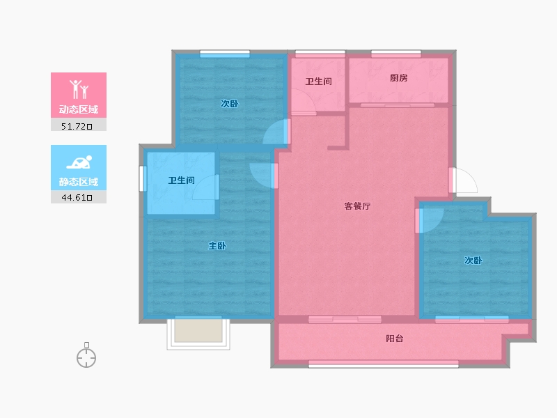 山东省-济宁市-恒兴经典-86.34-户型库-动静分区