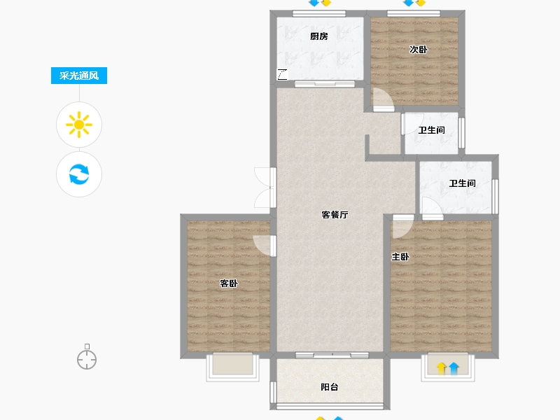 山东省-菏泽市-中达祥泰御府-108.01-户型库-采光通风