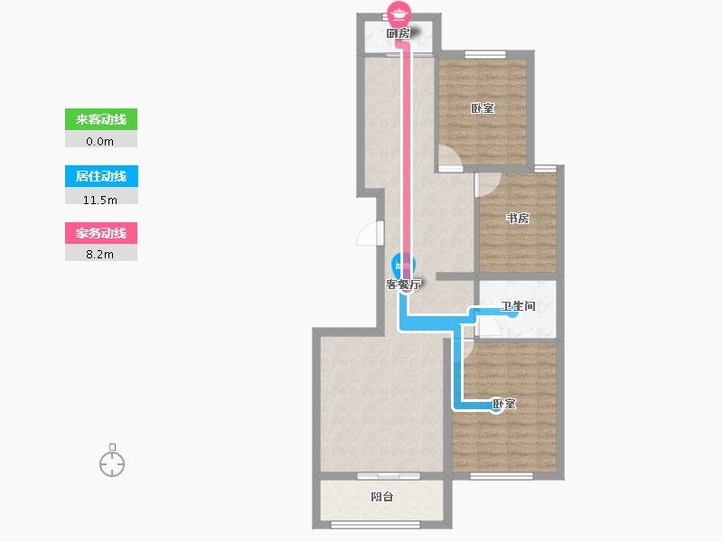 辽宁省-葫芦岛市-三和恬园-86.12-户型库-动静线