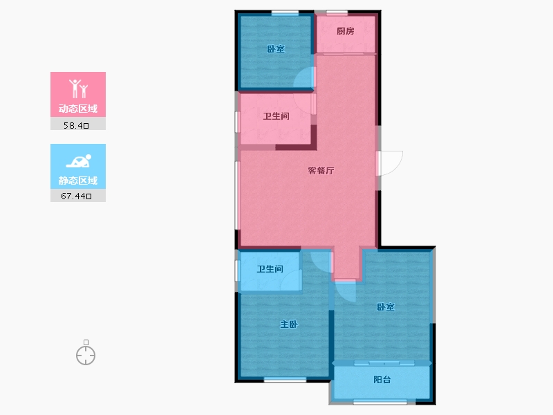 山东省-烟台市-松隽社区阳光城-113.61-户型库-动静分区