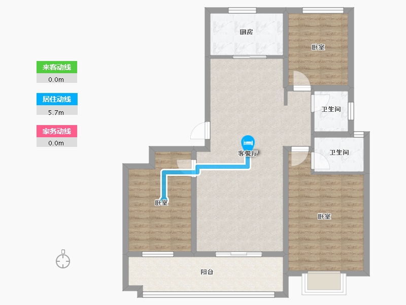 山东省-泰安市-帝景郦城-94.45-户型库-动静线