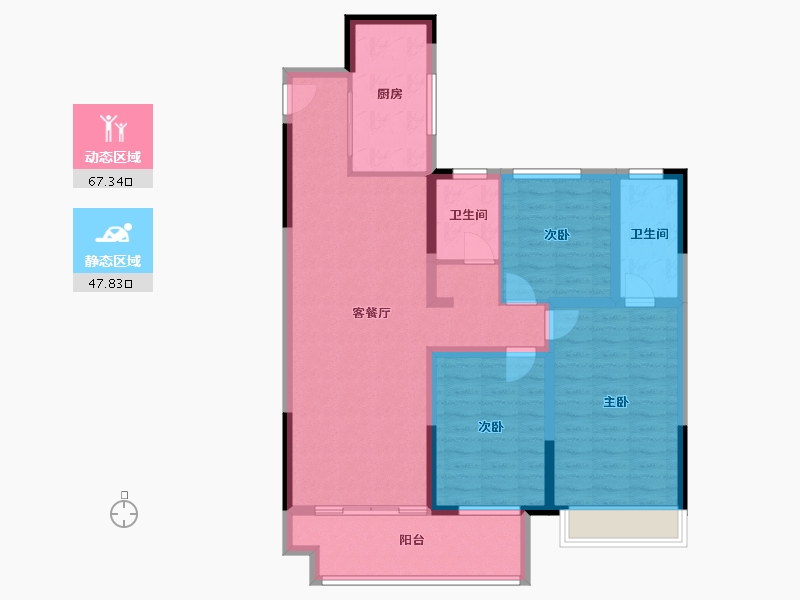 河南省-南阳市-南阳正商书香华府-102.97-户型库-动静分区