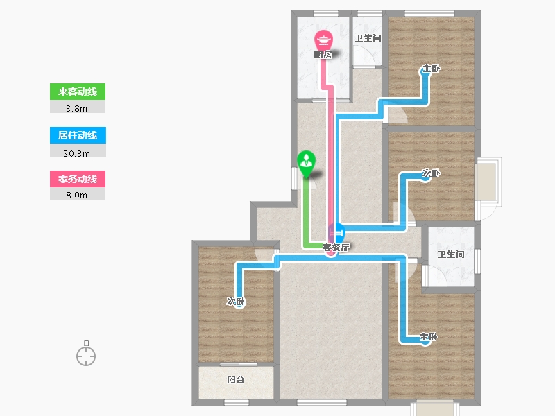 山东省-潍坊市-九州方园国际-128.69-户型库-动静线