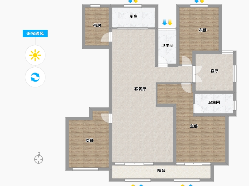 山东省-济宁市-绿城·诚园-137.94-户型库-采光通风