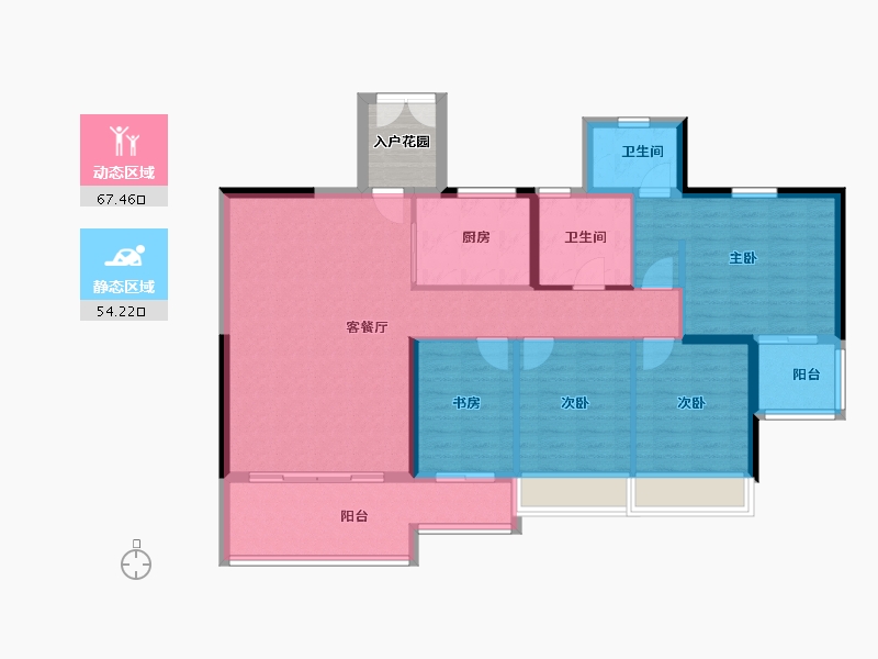 广东省-清远市-金地辉煌·富域城-114.00-户型库-动静分区