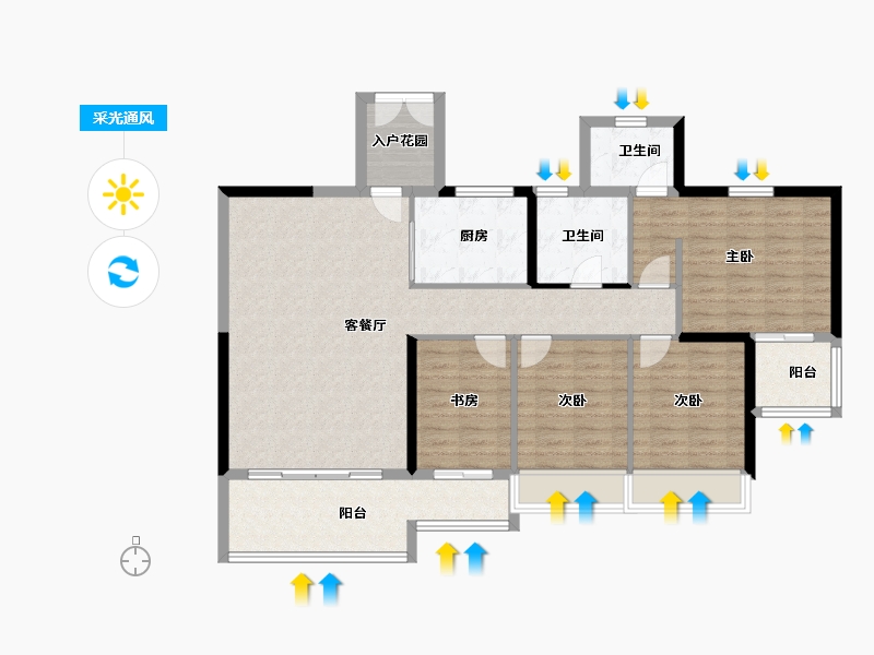 广东省-清远市-金地辉煌·富域城-114.00-户型库-采光通风