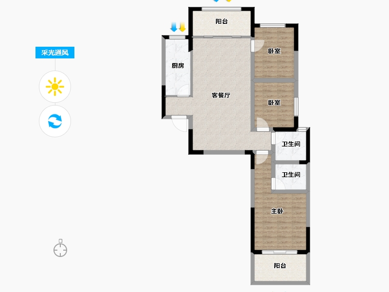 河南省-漯河市-昌建新水岸-95.20-户型库-采光通风