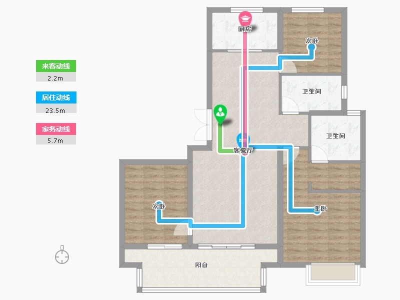 山东省-菏泽市-绿城桂语铂悦-100.94-户型库-动静线