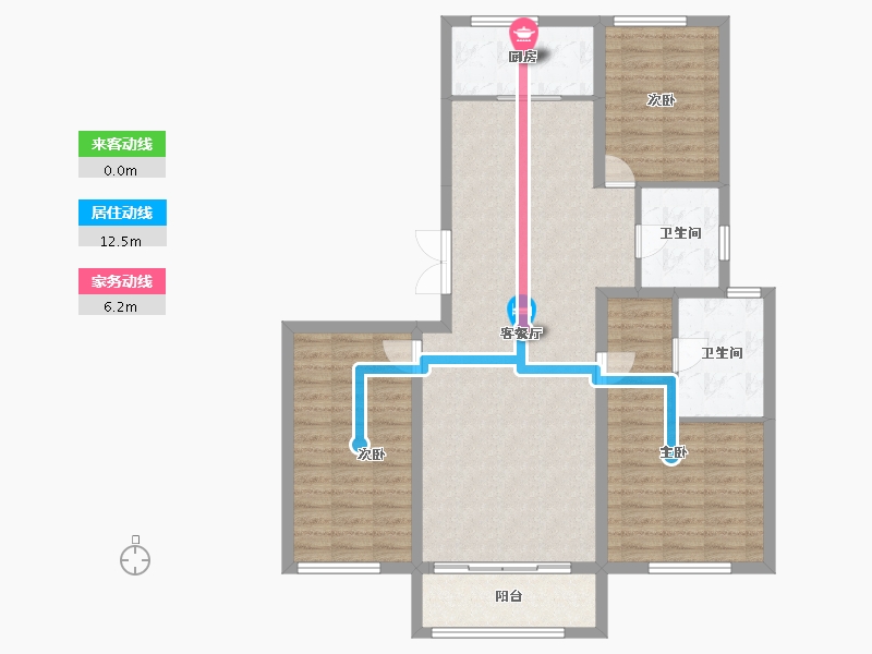 辽宁省-葫芦岛市-三和恬园-104.90-户型库-动静线