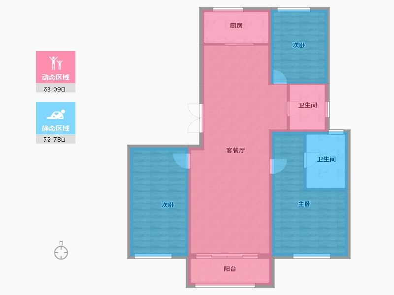 辽宁省-葫芦岛市-三和恬园-104.90-户型库-动静分区