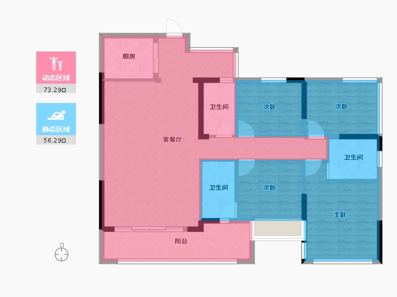 广东省-清远市-中金城投·九龙湾-116.80-户型库-动静分区