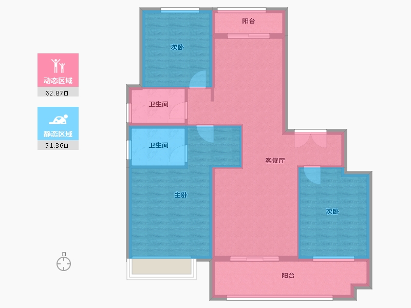 河南省-南阳市-中奥唐河府-102.85-户型库-动静分区