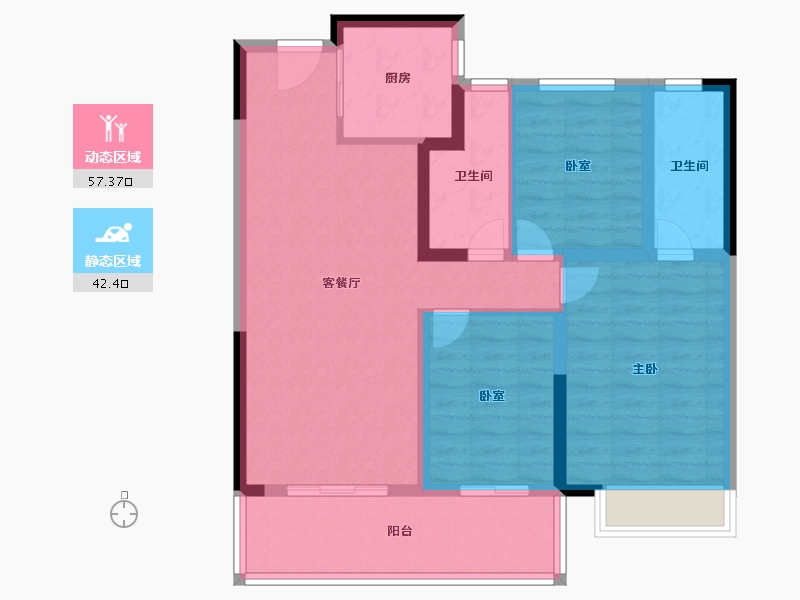 河南省-漯河市-昌建峰璟-88.95-户型库-动静分区