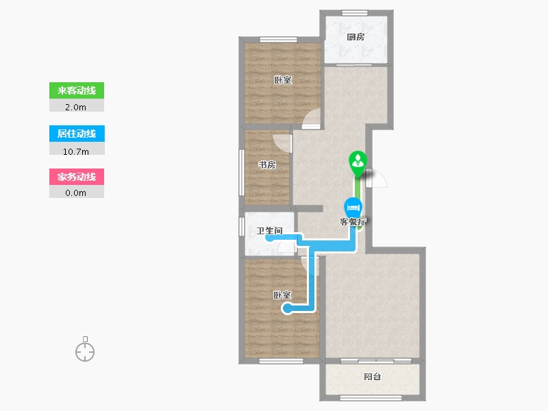 辽宁省-葫芦岛市-三和恬园-86.01-户型库-动静线