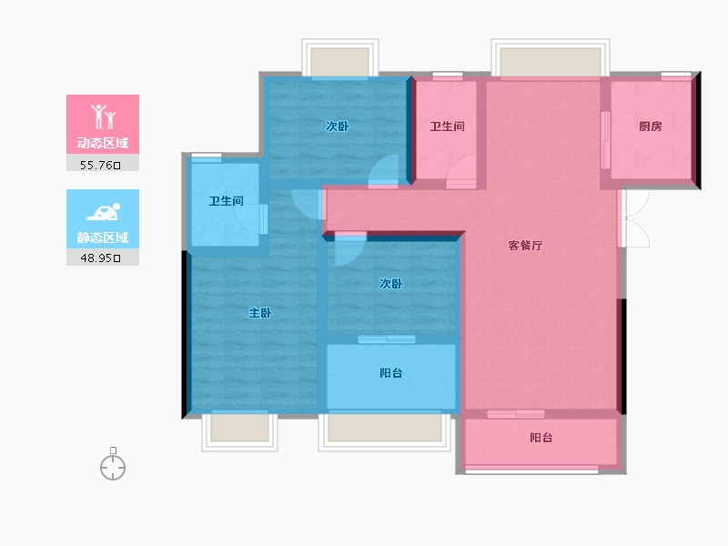 湖北省-咸宁市-二乔美食文化城-92.32-户型库-动静分区