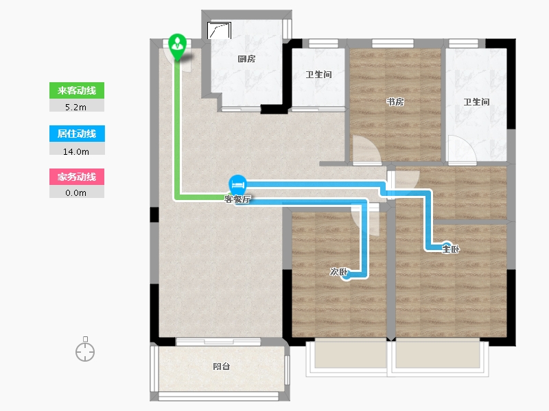 浙江省-湖州市-宝龙世家-84.32-户型库-动静线