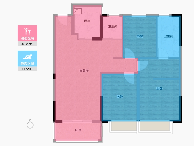 浙江省-湖州市-宝龙世家-84.32-户型库-动静分区