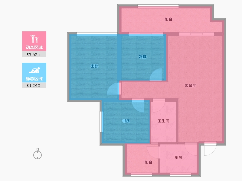 四川省-南充市-世台悦中心-76.30-户型库-动静分区