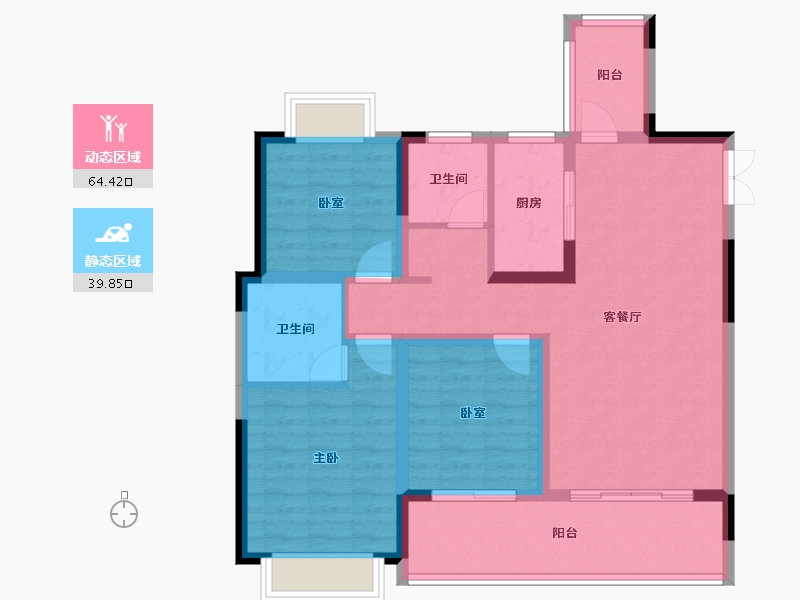 河南省-漯河市-泰威紫宸府-92.95-户型库-动静分区