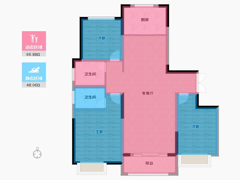 河南省-洛阳市-美庐新苑-103.68-户型库-动静分区