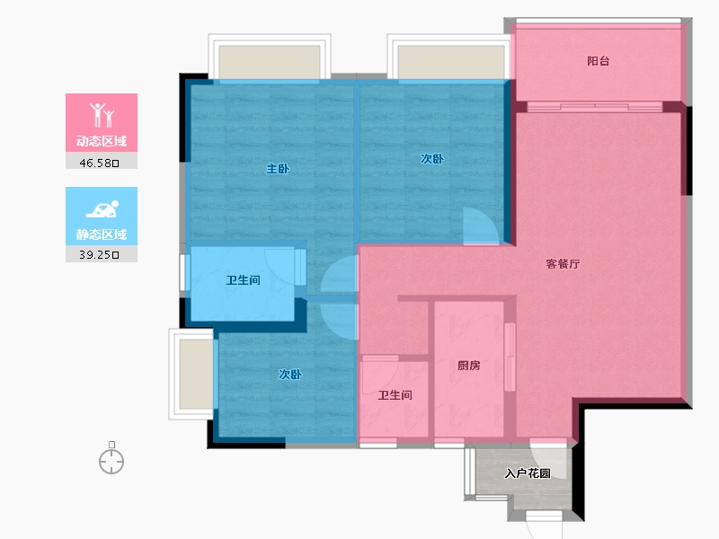 广东省-广州市-珠江壹城国际城-79.89-户型库-动静分区