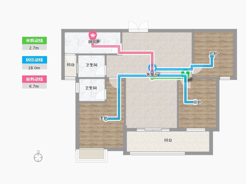 贵州省-黔东南苗族侗族自治州-三穗滨河公馆-96.08-户型库-动静线