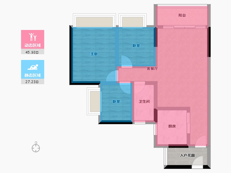 广东省-广州市-时代倾城中新-67.92-户型库-动静分区