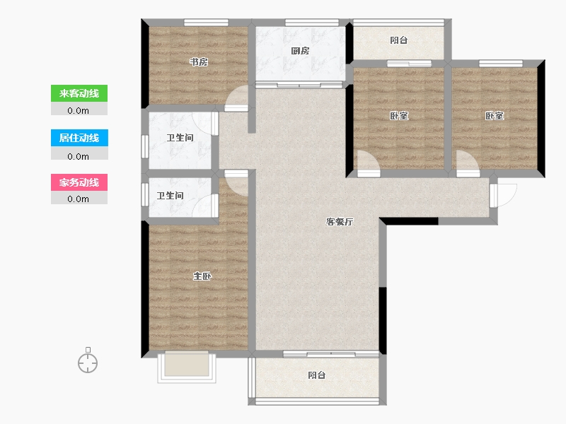 湖北省-咸宁市-领秀城银泉华府-111.53-户型库-动静线