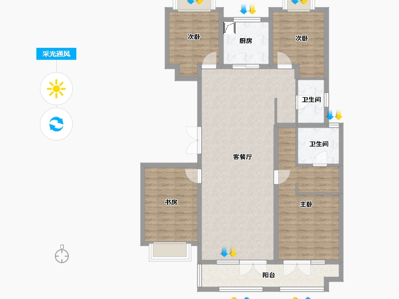 山东省-济宁市-瑞马意墅-117.62-户型库-采光通风