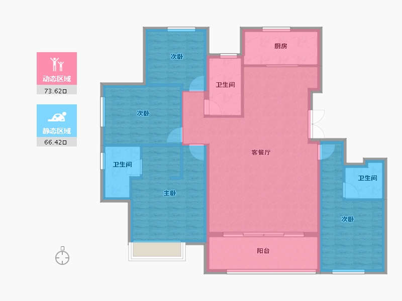 山东省-菏泽市-绿城桂语铂悦-127.23-户型库-动静分区