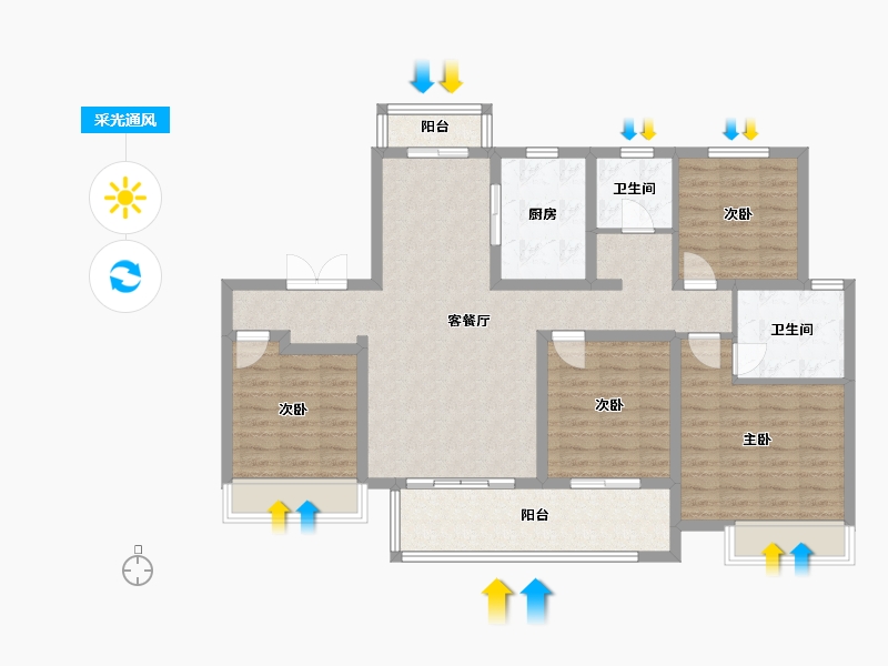 河南省-平顶山市-建业·森林半岛五期通和府-112.00-户型库-采光通风