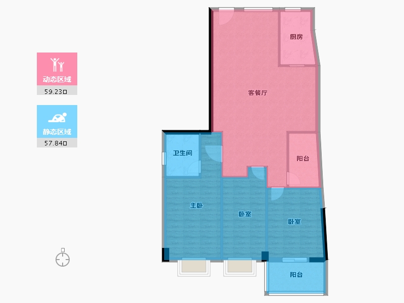 福建省-莆田市-凤达南湖佳园-107.20-户型库-动静分区