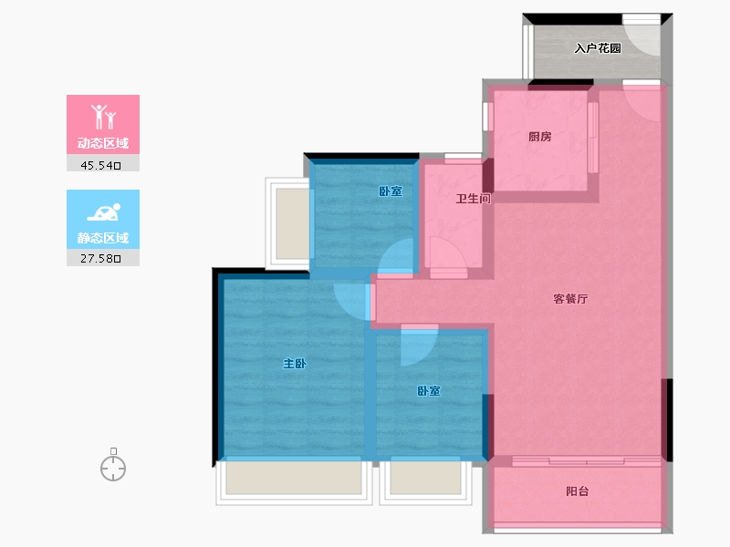 广东省-广州市-时代倾城中新-68.00-户型库-动静分区