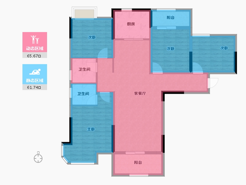 湖北省-黄石市-宏维·华仁北郡-114.00-户型库-动静分区