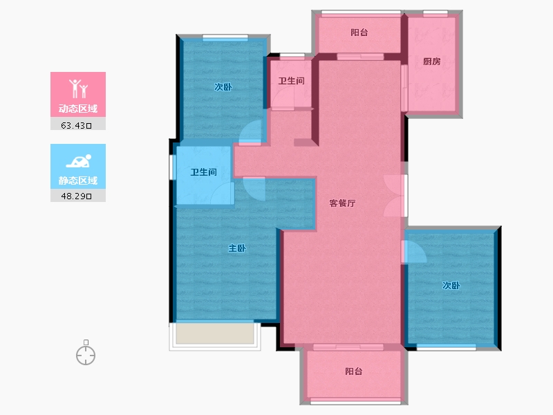 河南省-南阳市-新旭京华府[南苑]-100.04-户型库-动静分区