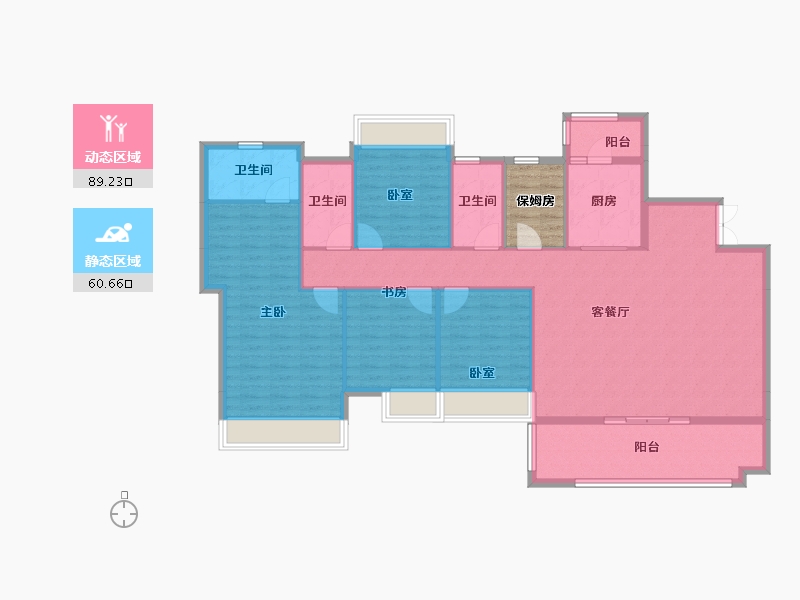 湖南省-衡阳市-胜邦御景东方-142.11-户型库-动静分区