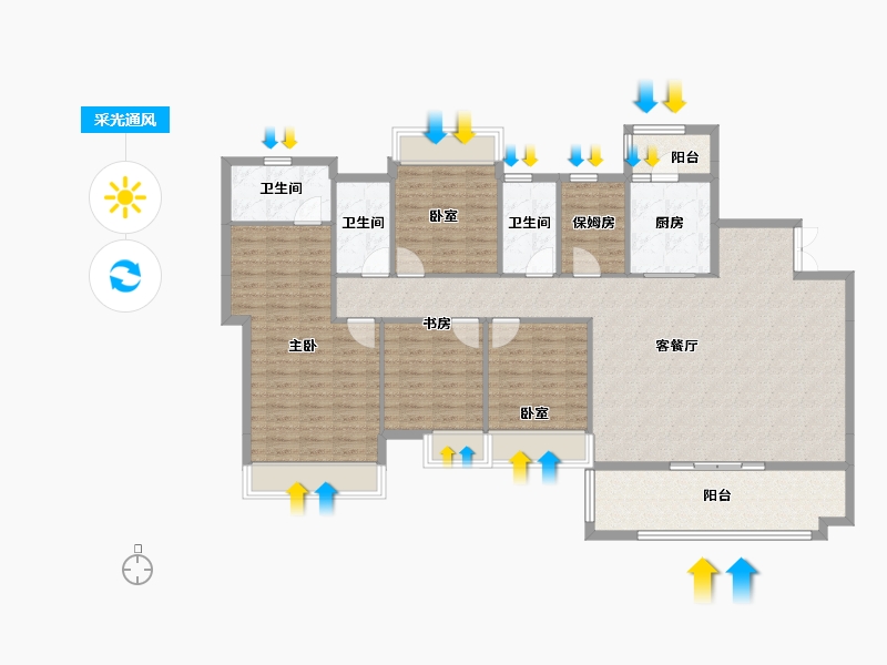 湖南省-衡阳市-胜邦御景东方-142.11-户型库-采光通风