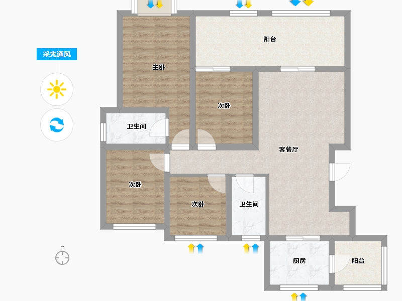 四川省-南充市-世台悦中心-95.32-户型库-采光通风