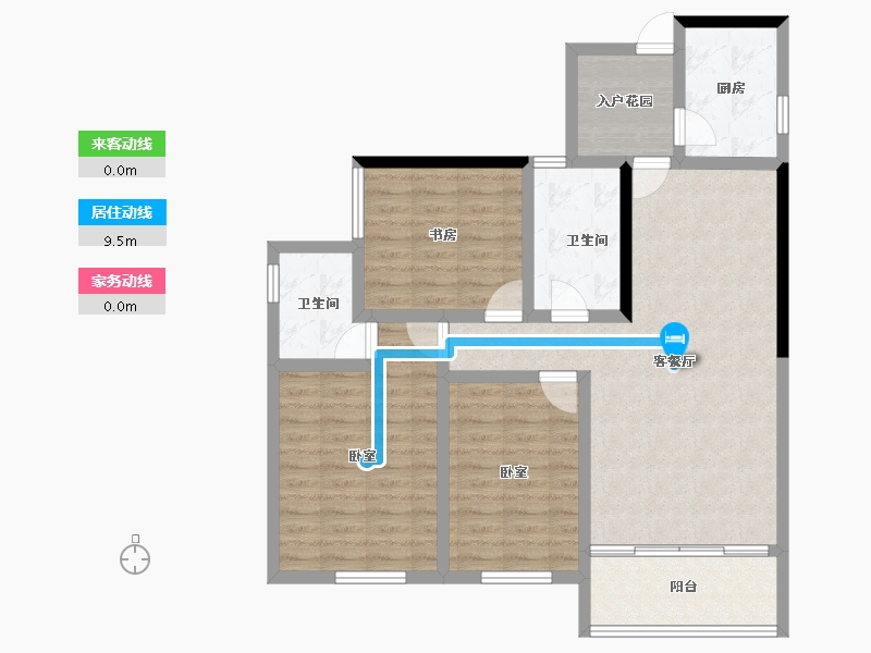 湖北省-咸宁市-领秀城银泉华府-96.07-户型库-动静线