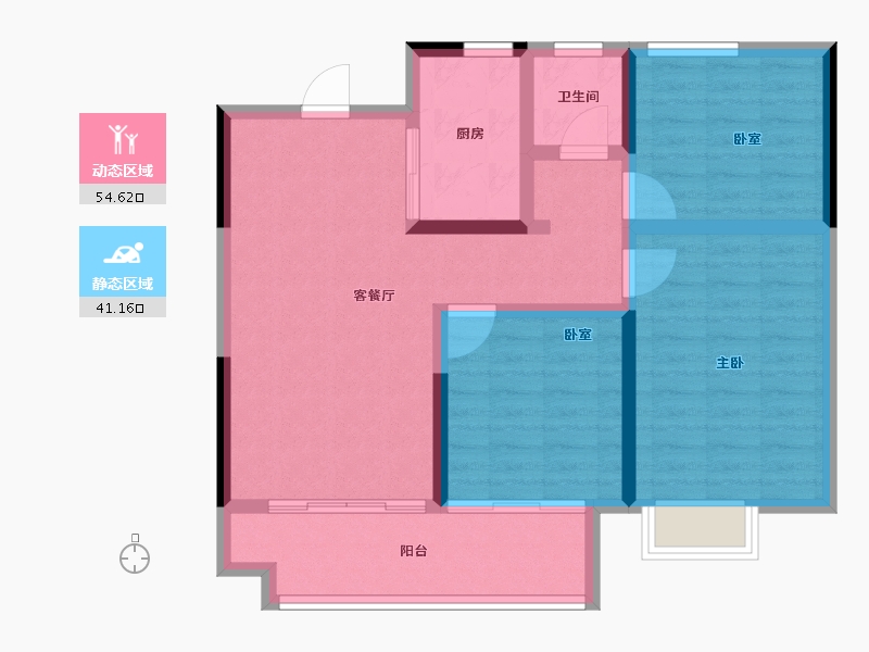 安徽省-宿州市-壹中·状元府-85.60-户型库-动静分区